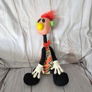 Ertl Jibber Jabber Plush Doll Toy Red Mohawk Rainbow Graffiti 15 Inch 1994